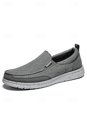 economico Uomini-mocassini slip-on in tela da uomo, leggeri e traspiranti, comode scarpe da resort all'aperto per viaggi, passeggiate e abbigliamento casual