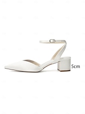 お買い得  花嫁-Women's Simple White Chunky Heel Sandals - Elegant Bridal Shoes for Garden Weddings