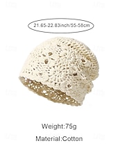 Недорогие Женские шляпы-Женская вязаная шапка-бини в стиле бохо с цветочным принтом, из хлопковой смеси, разных цветов, для повседневной носки, путешествий, отдыха и пляжного курорта.