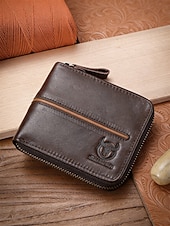 billige Lommebøker-Herre vintage lommebok i ekte skinn i flere farger stor kapasitet flere kort glidelås rundt bifold lommebok for uformell daglig bruk, reiseferie og hverdagsbruk