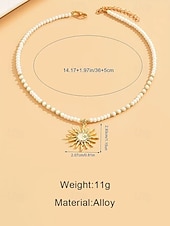 economico Accessori per le vacanze-Collana con ciondolo a forma di sole in stile bohémien da donna: materiale in lega e perline, diverse opzioni di colore, perfetta per un abbigliamento casual e per lo stile delle vacanze al mare