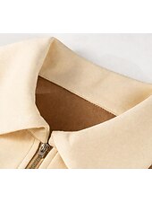  Women's T Shirt Tee Patchwork Zip Front Contrasting Colors Stylish Casual Short Sleeve Cap Sleeve Polo Collar Long Tops Daily Going out Brown Summer Spring