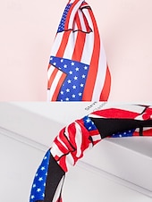 お買い得  アクセサリー-女性用ボヘミアン風ポリエステル製ヘッドバンド、複数のアメリカ国旗柄、軽量サマーヘアアクセサリー、アメリカ建国250周年、独立記念日、普段使いに最適