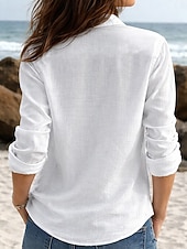  Αμερικανική Ημέρα Ανεξαρτησίας Γυναικεία Μπλούζα Κουμπιά Τύπωμα Γραφικό Σημαία Αμερικής Επέτειος Vintage Στυλάτη Σύγχρονη Μακρύ Μανίκι Κολάρο Κανονικά Κορυφαίες Καθημερινές Μπλε Μαύρο Λευκό Ανοιχτό