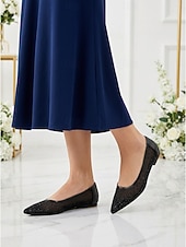 preiswerte Brautmutter/Bräutigammutter-Bequeme, flache Damenschuhe mit niedrigem Absatz für Hochzeitsgäste – elegante schwarze Ballerinas mit dekorativen Akzenten, perfekt für Mütter bei Hochzeiten in der Stadt.