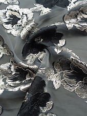 billige Te Lengde-A-linje Te-lengde Blazer kjoler Kjole til brudens mor Langermet Skjortekrage Elegant Årgang Formell Bryllupsgjest Bryllupsfest Sateng Jacquard med Plissert Blomst