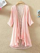 economico Caftani-Per donna Costumi da bagno Copricostume Rashguard Canotta da bagno Vestiti Costume da bagno Arricciato Pizzo Patchwork Vacanza Abbigliamento da Spiaggia Floreale Scollo a V Manica Lunga Costumi da