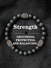 abordables Accessoires de vacances-Bracelet pour homme en perles de pierre volcanique, deux styles, perles de lave noire mate, bijou tendance et décontracté, parfait pour le quotidien et les voyages.