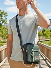 お買い得  メンズバッグ-メンズオックスフォードクロスボディバッグ、マルチカラー、複数のコンパートメントを備えた大容量、調節可能なショルダーストラップ、カジュアルやアウトドア旅行の日常使いに最適