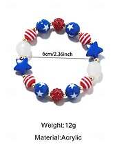  Патриотический женский набор украшений из смоляных бусин: ожерелье и браслет, посвященный 250-летию США, Дню независимости, для повседневной носки и путешествий.