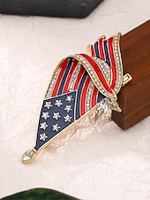 Недорогие Аксессуары-Женская брошь-булавка из сплава с изображением флага США, представленная в нескольких вариантах, идеально подходит для празднования 250-летия США, Дня независимости, вечерних мероприятий и торжественных случаев.