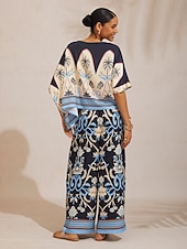 halpa paitoja, toppeja ja puseroja-Kesäyön palmunvärinen silkkinen satiinitoppi, dolmanhihoilla