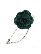 abordables Boda ACC-Pin de solapa con flor de poliéster elegante para hombre: múltiples opciones de color, elegante y moderno, perfecto para bodas y fiestas.