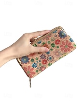 billige Crossbody-vesker-Dameveske med bohemsk mønster og trestruktur i kunstskinn, crossbody-veske med stor kapasitet og flere rom med justerbar stropp for hverdagsbruk, reise og ferie