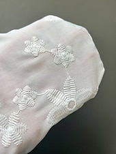 abordables Blusas Elegantes-Mujer Camisa Blusa Bordado Floral Elegante Clásico Moderno Manga Larga Escote Chino Tops regulares Diario Festivos Noche Blanco Verano Primavera