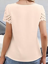 Χαμηλού Κόστους Απλή μπλούζα-Γυναικεία Μπλουζάκι Μπλουζάκι μπλουζάκι Μικρή Οπή Σκέτο Μοντέρνα Στυλάτο Κλασσικό Κοντομάνικο Στρογγυλή Ψηλή Λαιμόκοψη Κανονικά μπλουζάκια Καθημερινά Εξόδου Σαββατοκύριακο