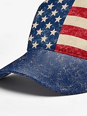  Gorra unisex ajustable con bandera estadounidense, estampado de poliéster, estilo vintage, ideal para el 250.º aniversario de EE. UU., el Día de la Independencia y viajes casuales cotidianos.