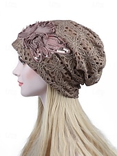 halpa Naisten hatut-Naisten boho-pitsihattu, kevyt ja hengittävä polyesteri, monivärinen, 3D-kukkakoriste, tyylikäs loma- ja vapaa-ajan asu, täydellinen matkoille ja arkikäyttöön