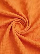 זול טי-שירט פשוטה-בגדי ריקוד נשים אוברסייז חולצה קצרה טי שירטס טופים מארג וויפל כפתור קדמי אחיד אופנתי מסוגנן קלסי שרוולים קצרים צווארון עגול קצר הנלי חולצות רגילות יומי ליציאה סוף שבוע לבן כתום קיץ אביב