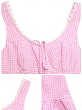 abordables Vestidos a Rayas y Geométricos-Mujer Mini vestido Vestido corsé Vestido de una línea Vestido de verano Vestido lencero Casual Diario Playa Festivos Ajuste regular Plaid Sin Mangas Escote en U Azul Piscina Rosa Verano
