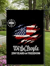  Conjunto de 2 bandeiras dos EUA comemorativas do 250º aniversário, bandeiras patrióticas de jardim dupla face com a Estátua da Liberdade, decorações para o 4 de julho para a celebração dos 250 anos dos EUA, produtos comemorativos dos 250 anos dos EUA, 177