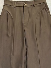 economico Pantaloni eleganti-Per uomo Pantaloni Pantaloni Eleganti Tasca Bottoni Semplice Comodità Traspirante Lunghezza intera All'aperto Abbigliamento casual alla moda Vacanza Moda Marrone Grigio scuro Inelastico