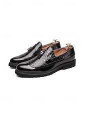 cheap Men-Men's Black and White Tassel Loafers Two-Tone Slip-On Dress Shoes for Weddings, Cocktail Parties, Resort Evenings, Banquets, Prom, Fashion Formal Occasion Wear