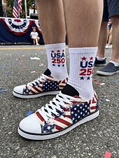 billiga Skor för män-Patriotiska herrsneakers - stjärnrandig flaggtrycksdesign för parader, 4 juli, USA:s 250-årsjubileum och avslappnade firanden