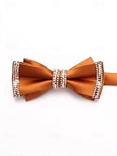 זול חתונה ACC-פפיון פוליאסטר לגברים - אפשרויות צבעוניות, עיטורי אבני חן, גודל מתכוונן, מושלם לחתונות ומסיבות