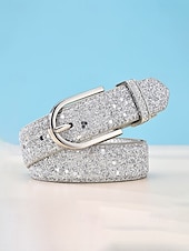 economico Accessori per le vacanze-cintura da donna in similpelle, colori oro e argento, regolabile, accessorio elegante per abbigliamento casual quotidiano, viaggi e vacanze
