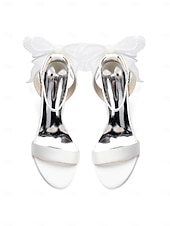 baratos noiva-Sandálias de noiva nude com salto bloco e laço - sapatos de casamento elegantes para casamentos no jardim.