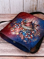  Damen-Umhängetasche aus beflocktem Polyester mit verstellbarem Riemen, patriotisches Design zum 250. Jahrestag und Unabhängigkeitstag, perfekt für den Alltag und amerikanische Feierlichkeiten