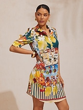 halpa Mekot-santorinin kesäinen silkkinen luonnonkaunis kukkakuvioinen paitamekko