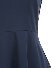 baratos Vestidos-Anos 50 Retro Vintage Até os Joelhos Vestidos Rockabilly Vestido Flare Sem Mangas Côr Sólida Fantasia Mulheres Carnaval Baile de Máscaras Baile de Formatura Festa de Noite Festa de Noivado Adulto