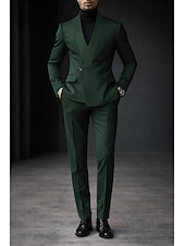 ieftine Petrecere de sărbătoare-A bărbaților Smoking Costume Petrecere Nuntă Negru Albastru regal Primăvară, toamnă, iarnă, vară Costum Șap de rețea Modă Afacere Mată Fit standard Set 2 piese Un singur rând, un nasture