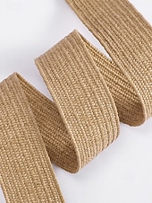 abordables Accesorios de vacaciones-Cinturón tejido bohemio para mujer con hebilla de madera vintage, cinturón de malla de paja para vestir, ideal para vacaciones de verano en la playa y uso diario informal, disponible en varios colores.