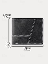 economico Portafogli-Portafoglio da uomo vintage in similpelle, con design a più scomparti, finitura effetto invecchiato retrò, multicolore, materiale PU resistente, ideale per viaggi e uso quotidiano casual.