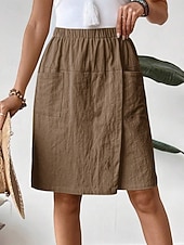 Χαμηλού Κόστους Κάτω-Γυναικεία Λινό από ψεύτικο βαμβάκι Σορτσάκια Καλοκαιρινό σορτς Διακοπές Μοντέρνα Κομψό στυλ street Μήκος γόνατος Ψηλή Μέση Σκέτο Κορδόνι Τσέπη Ελαστική μέση Άνεση Ικανότητα να αναπνέει Άνετο