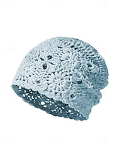 Недорогие Женские шляпы-Женская вязаная шапка-бини в стиле бохо с цветочным принтом, из хлопковой смеси, разных цветов, для повседневной носки, путешествий, отдыха и пляжного курорта.