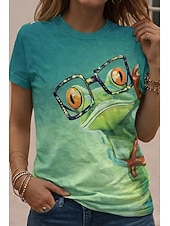  Tricou damă umor amuzant citate patchwork imprimeu pisică literă argou amuzant stilat simplu clasic mânecă scurtă guler rotund guler lung topuri zilnic verde / albastru alb alb 2 vară primăvară toamnă