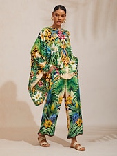 Недорогие женские брюки-тропическое искушение: струящиеся шифоновые брюки с широкими штанинами