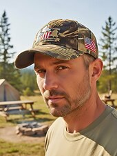  Heren baseballpet van polyester met geborduurde adelaar en Amerikaanse vlag, verstelbare, patriottische pet in meerdere kleuren, perfect voor de viering van het 250-jarig bestaan van de VS, Onafhankelijkheidsdag, casual kleding, reizen en vakanties.