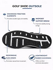 cheap Men's Golf Shoes-Men's Golf Shoes with Adjustable BOA Fit System – Premium Faux Leather, Stylish White Design for Golf &amp; Outdoor Sports