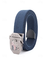 זול אביזרים-חגורת פוליאסטר מתכווננת לגברים עם אבזם דגל אמריקאי, חגורת מותן פטריוטית רב-צבעונית לאירועי יום השנה ה-250 לארה"ב, יום העצמאות, טיולים, חופשות ולבוש ספורטיבי קז'ואל