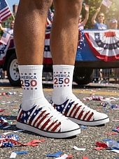 billiga Skor för män-Patriotiska herrsneakers - stjärnrandig flaggtrycksdesign för parader, 4 juli, USA:s 250-årsjubileum och avslappnade firanden