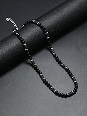 levne Dovolená příslušenství-Pánský náhrdelník s přírodními kameny v bohémském stylu, vícebarevný, ideální pro každodenní nošení i dovolenou u moře