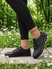 billige Sneakers til kvinner-damerosa sneakers med bred passform og snøring, lette, uformelle tursko i kunstskinn for reiser og trening &amp;hverdagskomfort