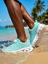 cheap Men-Men's Mint Green Quick-Dry Water Shoes Breathable Lightweight Aqua Sneakers Non-Slip Beach Footwear for Water Activities, Swimming, Coastal Travel, Surf Walking, River Trekking and Outdoor Sports