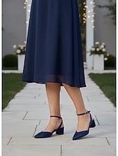 abordables Madre de la Novia/Novio-Zapatos de tacón ancho rosa para mujer con tira trasera y correa en el tobillo, elegantes zapatos para la madre de la novia para bodas en jardines, cómodos zapatos de vestir de tacón bajo para