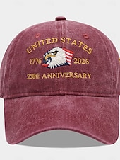  Cappello unisex 250° anniversario/indipendenza, berretto da baseball, portatile, traspirante, quotidiano, per esterni, strada, ricamo, bandiera